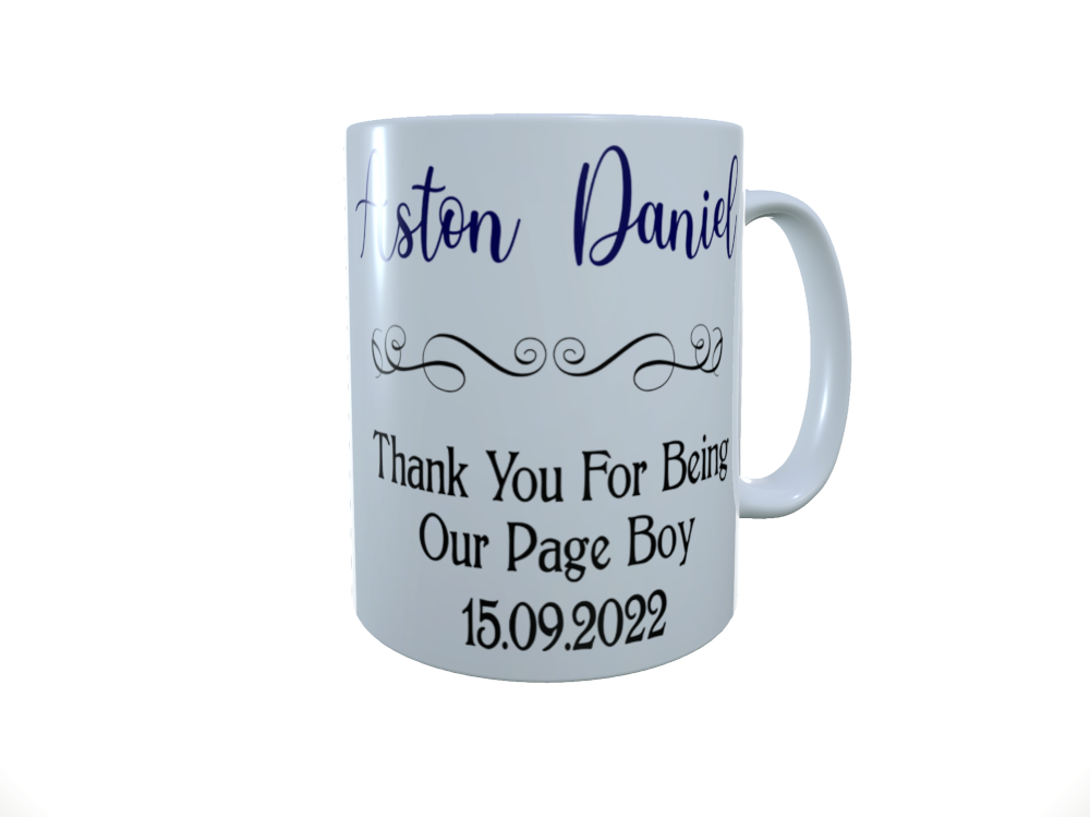 Page Boy Personalised Ceramic Mug, Wedding Gift, Coffee Mug